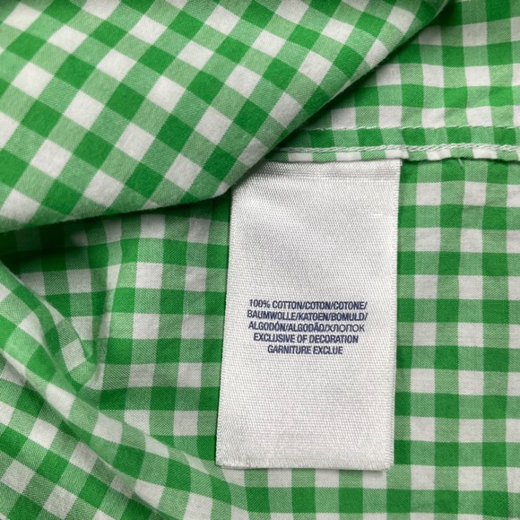 Ralph Lauren Boys Green Gingham Short Sleeve Button Down Shirt Size S 8 Cotton - Picture 5 of 9